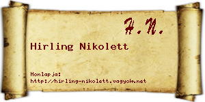 Hirling Nikolett névjegykártya
